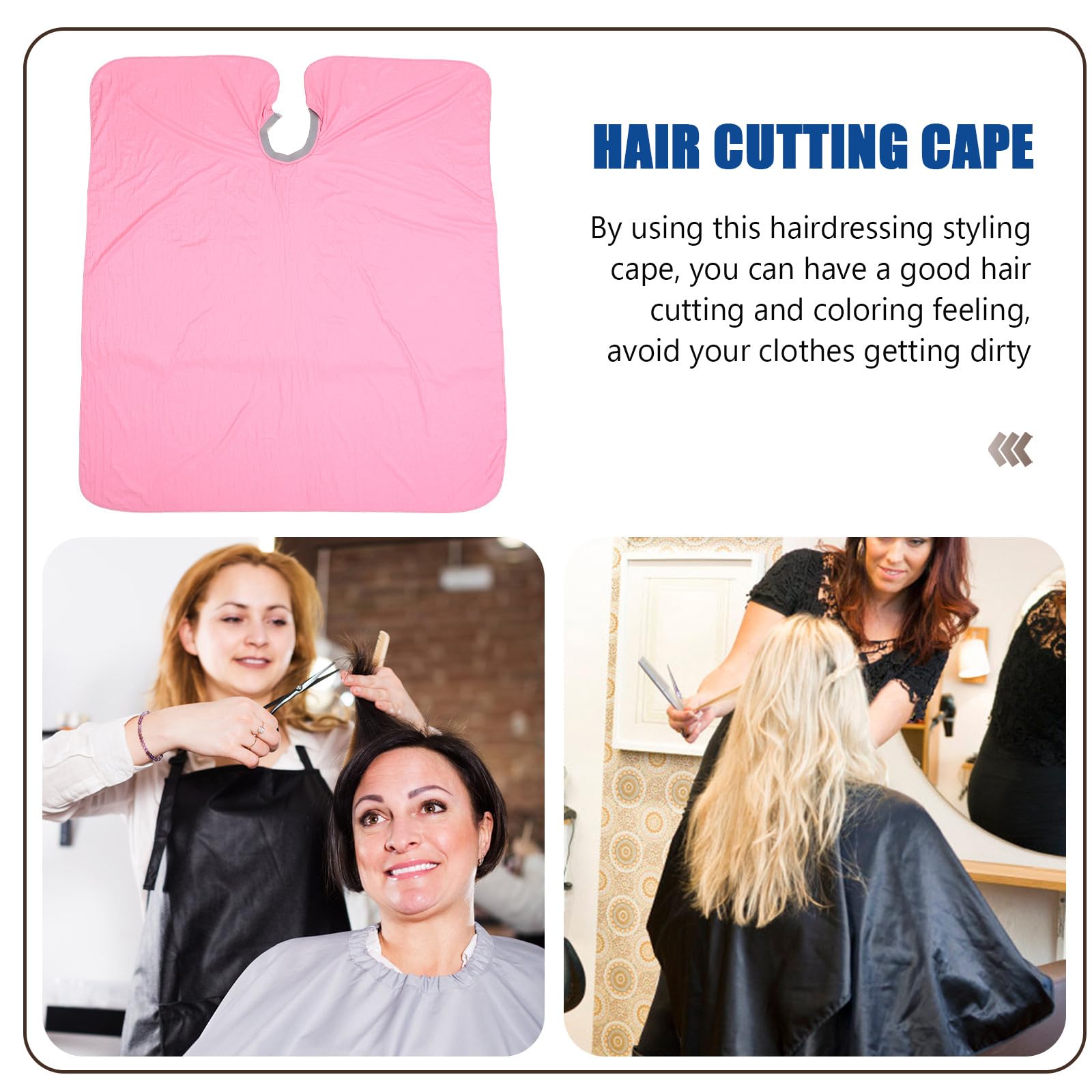 VALICLUD Capa de Peluquero Grande de Tela Rosa para Cortar Cabello Profesional, Capa de Corte de Pelo para Mujer, Protección Anticaída de Cabello para Uso en Salón y Barbería