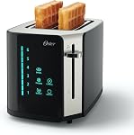 Oster 4-Slice Toaster Touch Screen Stainless Steel Digital Timer 6 Shade Settings Easy to Clean Removable Crumb Tray