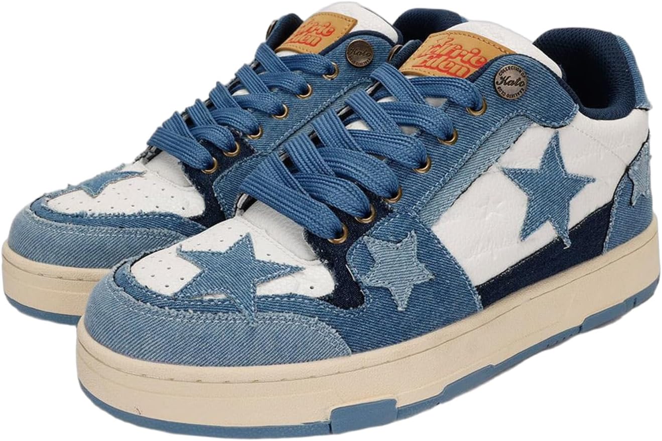 Aelfric Eden Sneakers Starry Climb Stars Casual All-Match Denim Skate Shoes Lace-up Sneaker