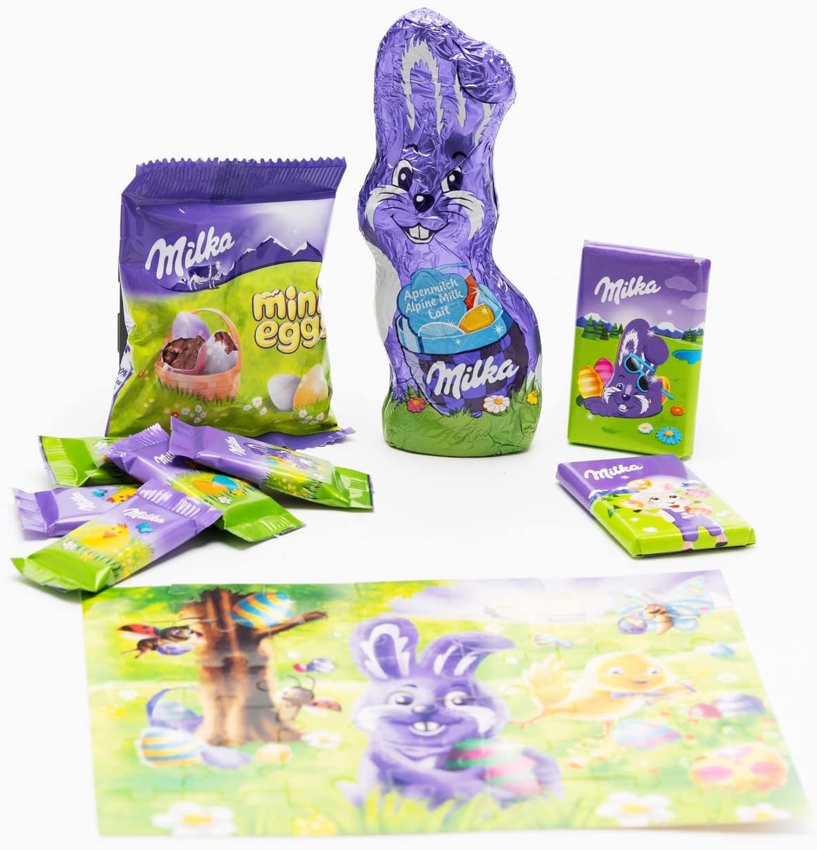 Milka Milk Chocolate Easter Egg Hunt with Easter Puzzle (Mini Eggs