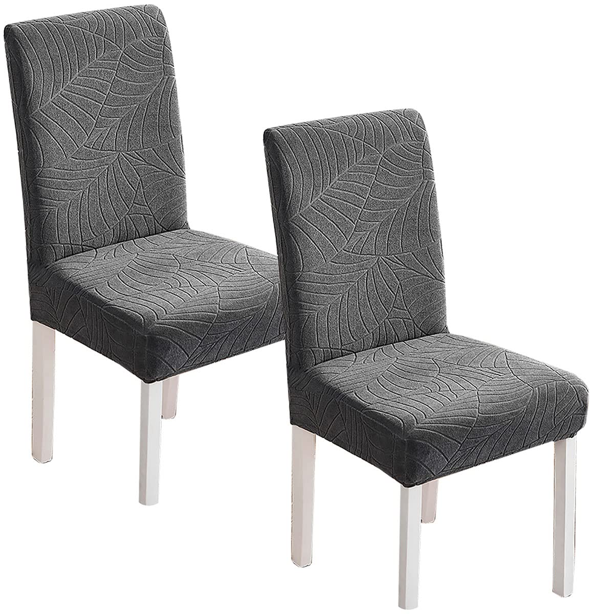 Housses de chaise Parson jacquard extensible de qualité supérieure lot de 8 protections gris