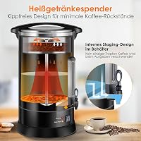 Homtone 18L Rozsdamentes Kávéfőző 120 Csészéhez, 1500W Professzionális Szűrős Kávégép 3