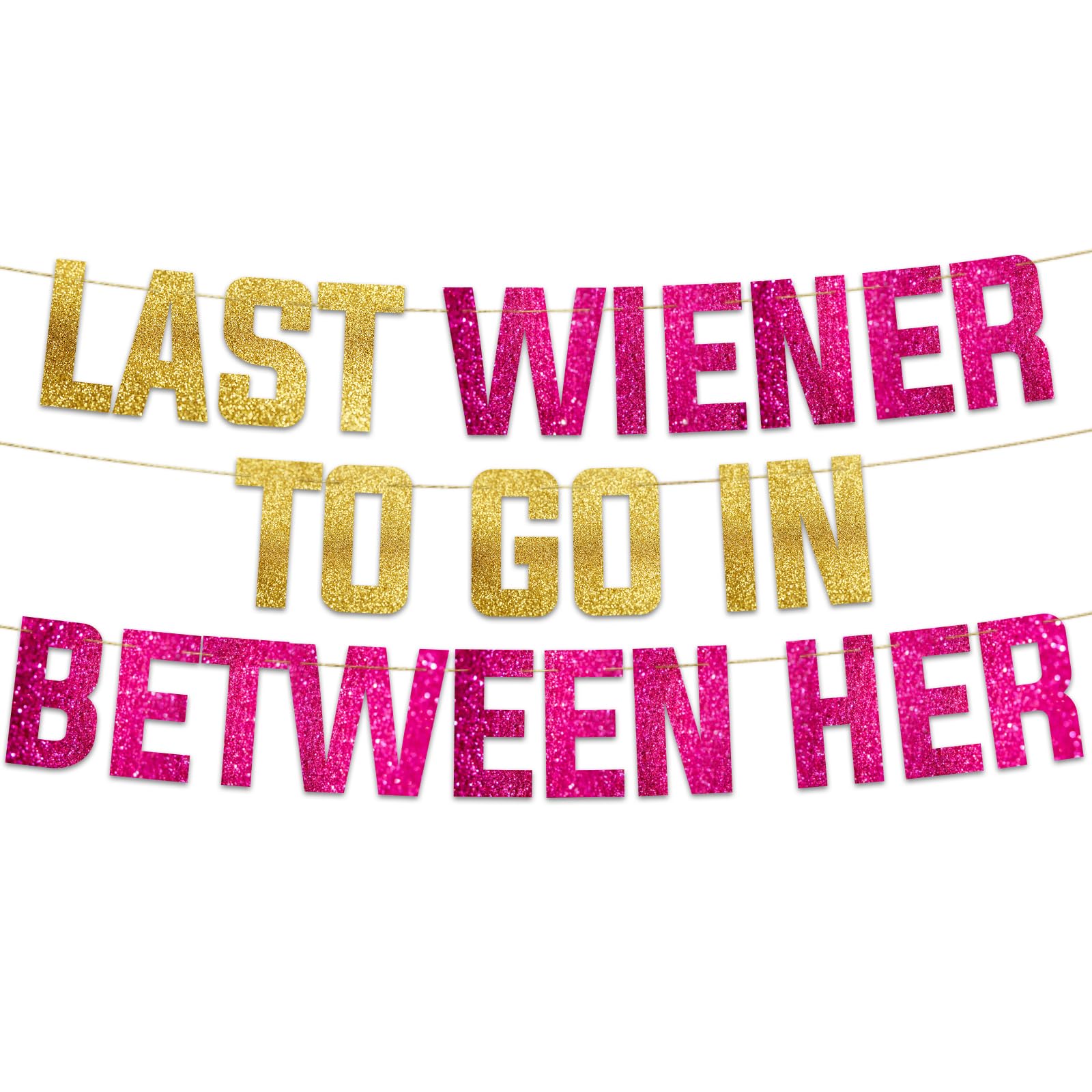 Funny Bachelorette Gold Glitter Banner - Bachelorette Party Decorations, Favors and Supplies