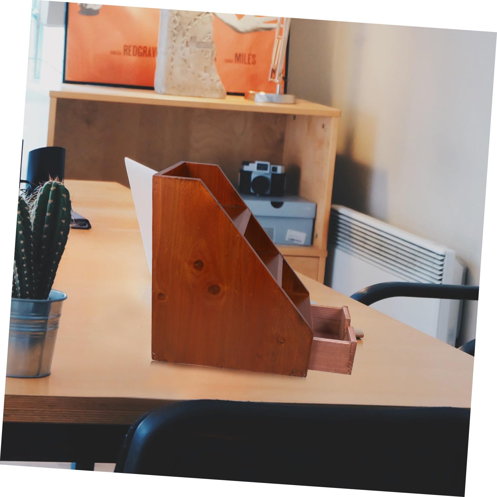 MAGICLULU Organizador Escritorio de Madera de Cajón y Compartimentos Café