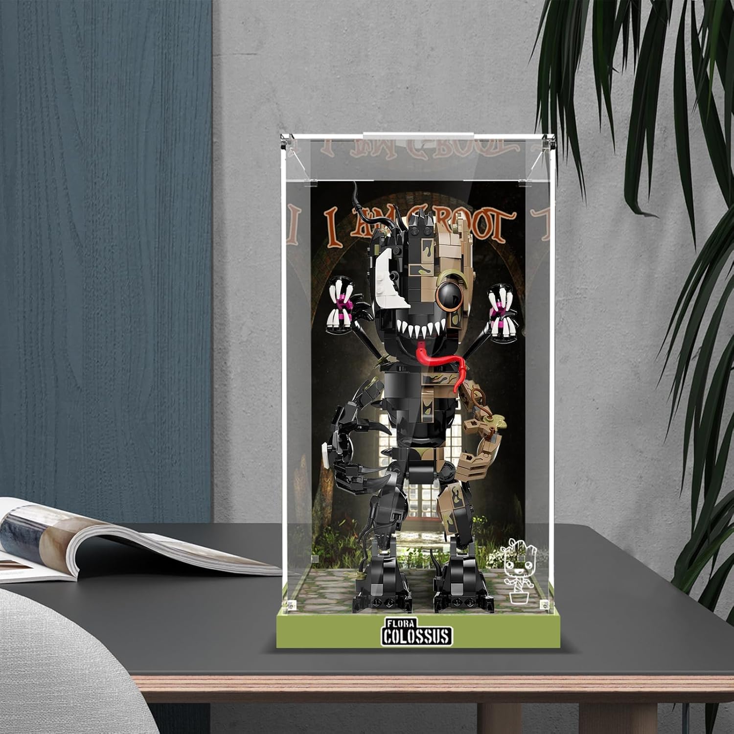 Acrylic Display Case for Lego 76249 Marvel Venomized Groot or 76217 I am Groot, Dustproof Clear Box Showcase (Lego Set NOT Included),(V009102)