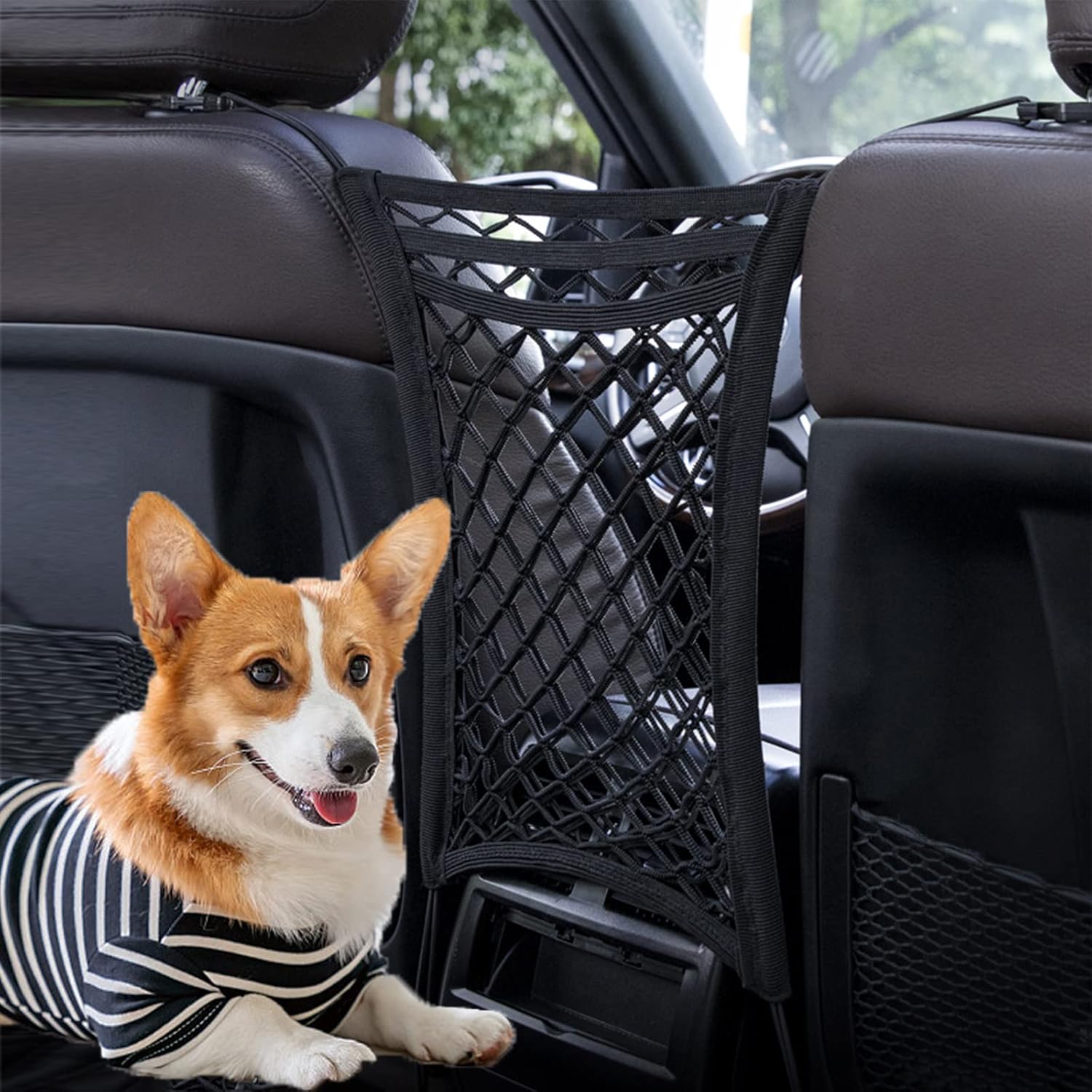 Voilamart Dog Car Net Barrier Pet for SUVs car, 3Layer Mesh Organizer
