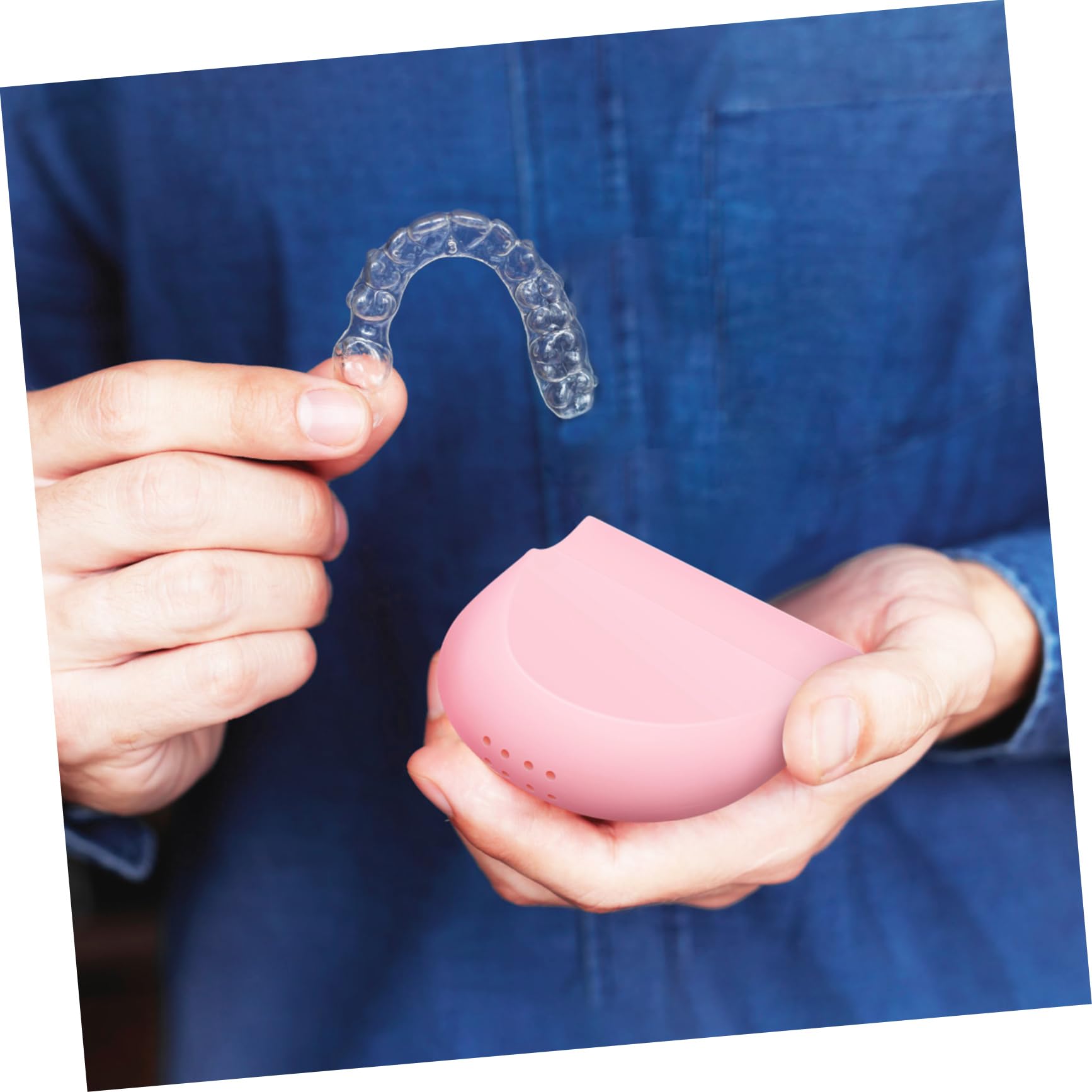 Custodia per Apparecchio Ortodontico in Silicone, 4 Pezzi | Contenitore Slim Rosa, Leggero e Facile da Trasportare, per Pulizia e Conservazione