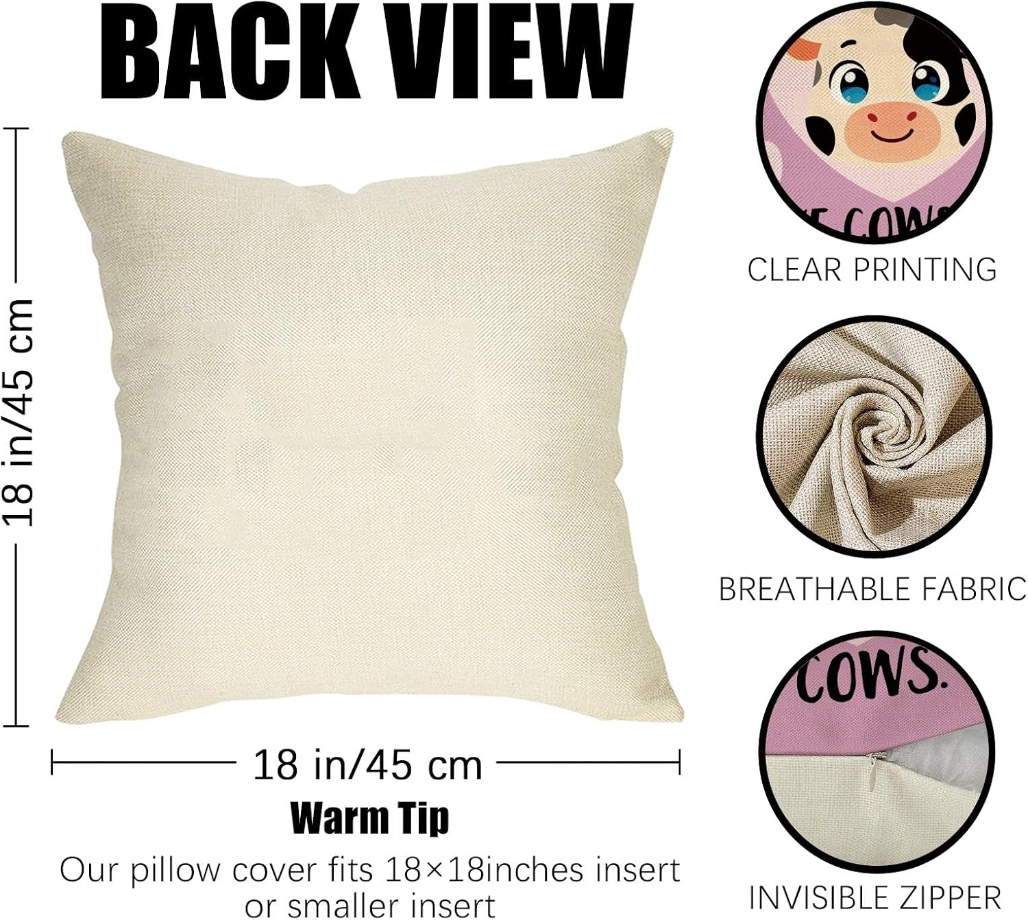 Fahrendom I Just Freaking Love Cows OK Throw Pillow Cover 18 x 18 image 2