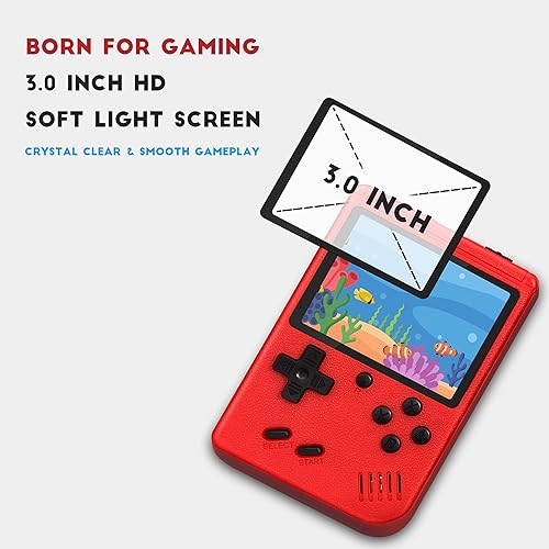 Miniatura 2 de Consola de juegos de mano retro, consola de videojuegos portátil con 500 juegos clásicos, pantalla HD de 3.0 pulgadas, soporte de TV y dos