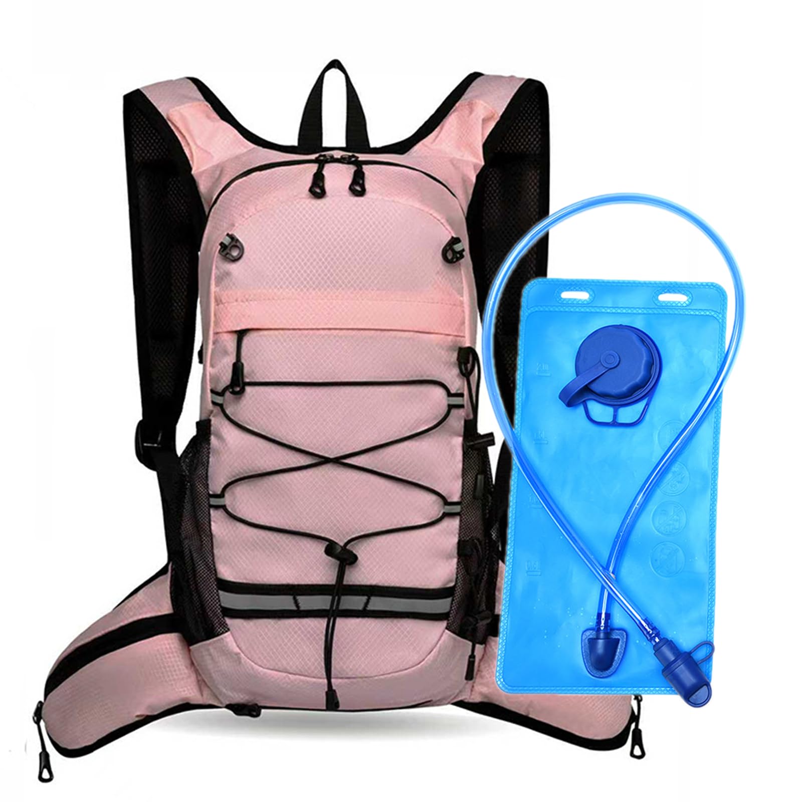 Zaino da Trekking 10L Unisex, Zaino MTB con Design Riflettente, Zaino Trail Running Pieghevole per Ciclismo, Corsa, Escursionismo e Uso Quotidiano