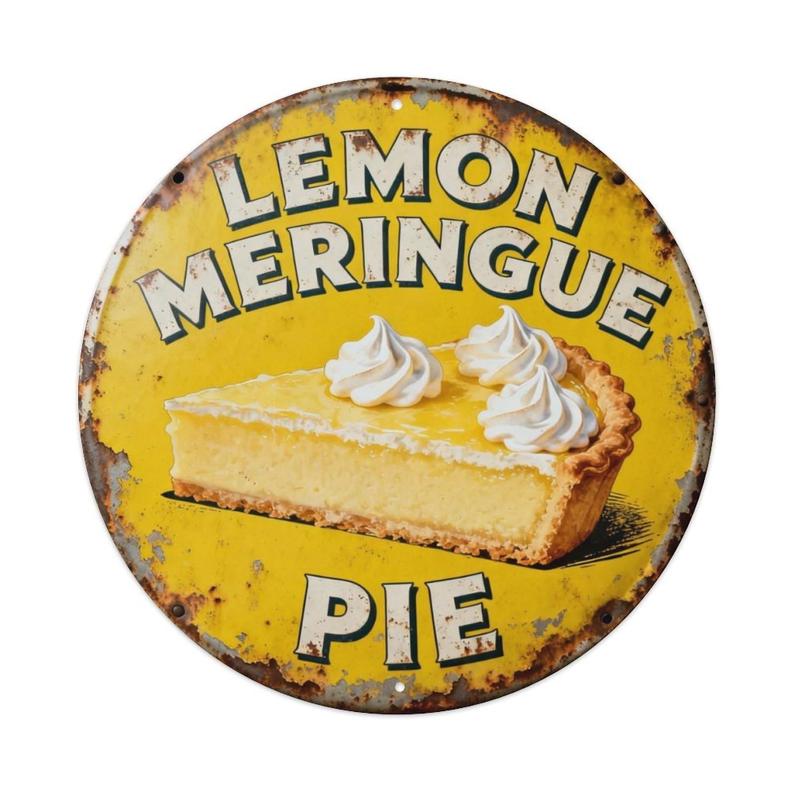 Lemon Meringue Pie Metal Tin Sign Plaque