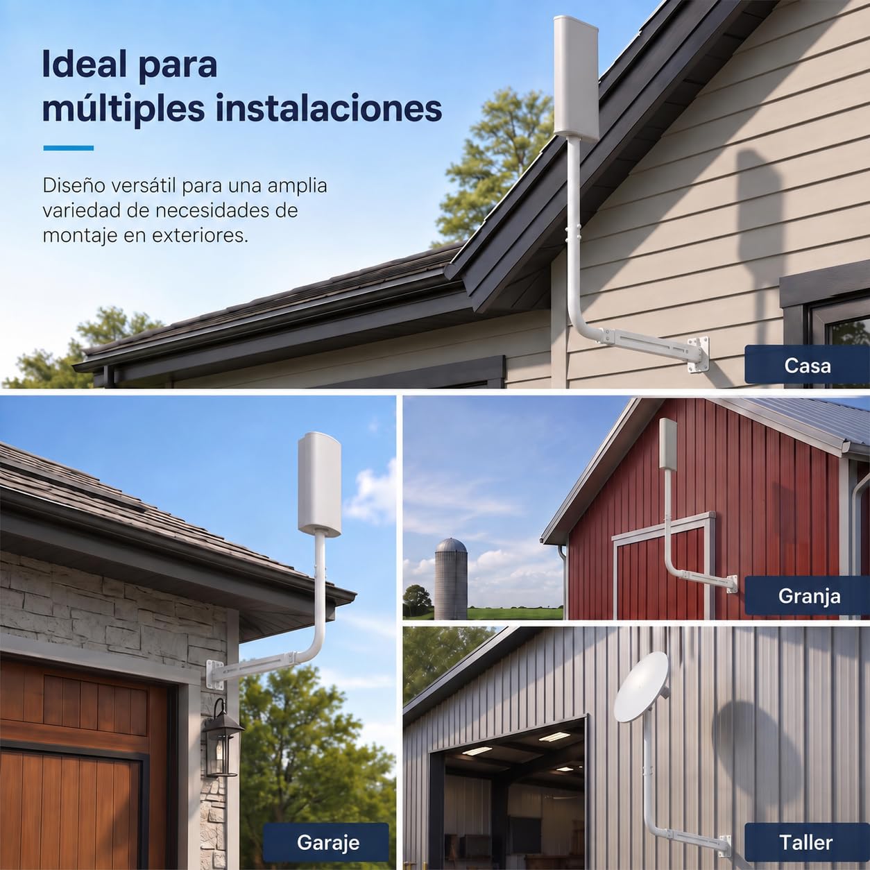Mástil de Antena para Antenas de TV, satélite, Radio y WiFi