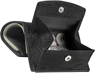 RFID Small Leather Wallet for Men & Women with Coin Pouch Compact Trifold Mini Pocket Wallet with Cash Slot and Card Holders (Black)