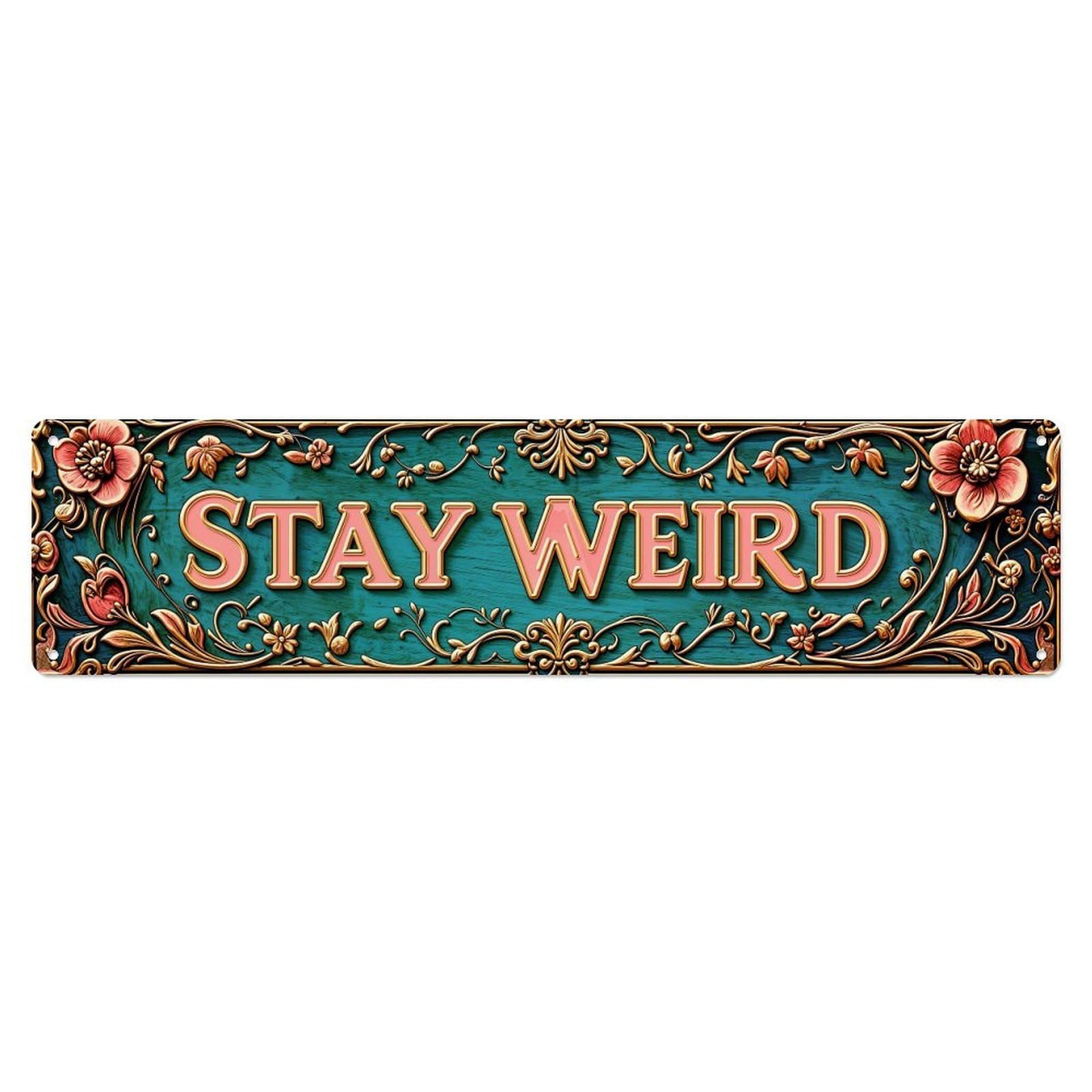 Jdyaojiesheng Vintage Floral Ornate Text Design Tin Sign Retro Metal Wall Decor Metal Poster, Home Bar Garage Farmhouse Cafe Wall Art Decoration 4X16inch