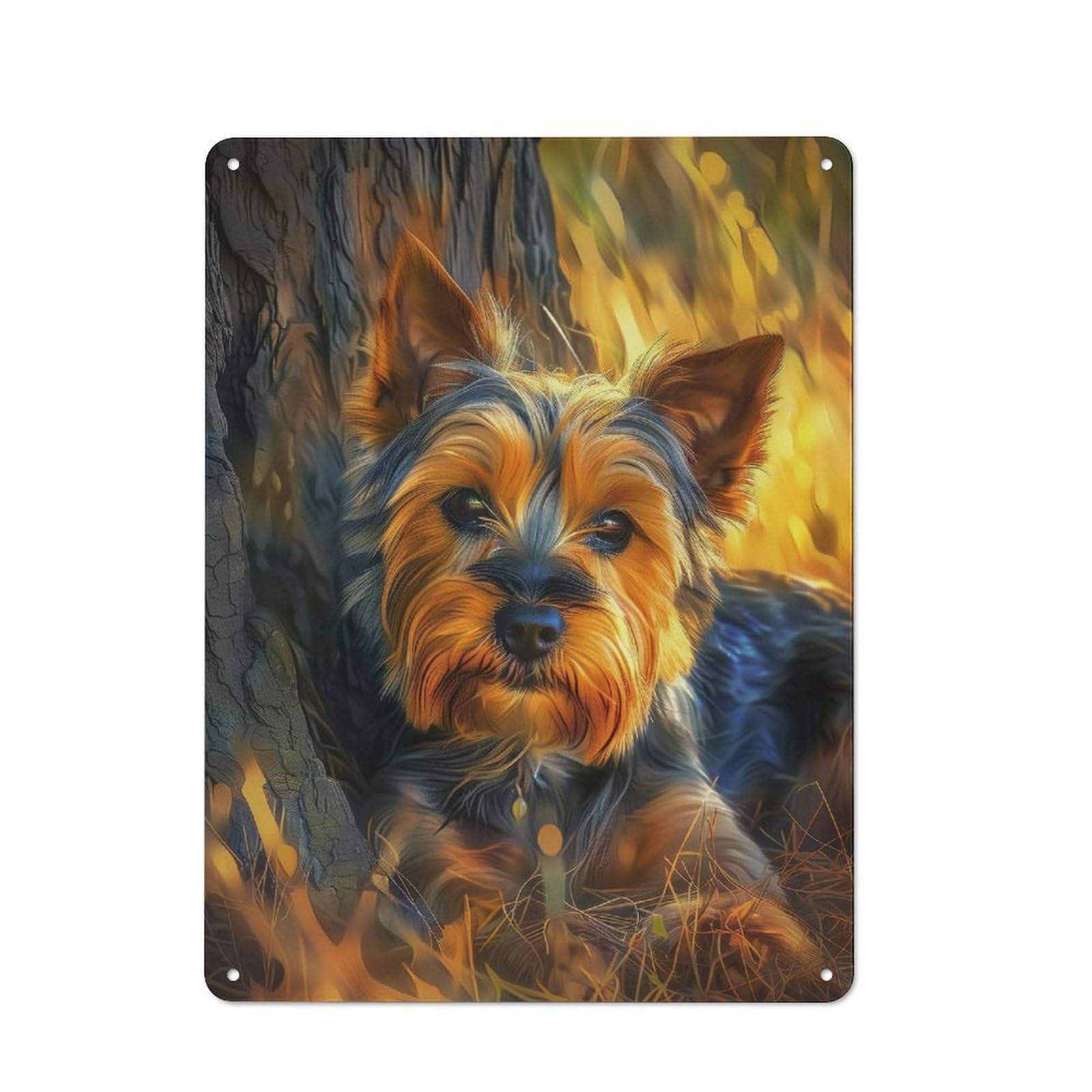 Majestic Yorkshier Terrier Everyday Metal Wall Decor 40x30cm, Decorative Tin Plaque for Flat, Dorm Room, Lounge Or Cafe