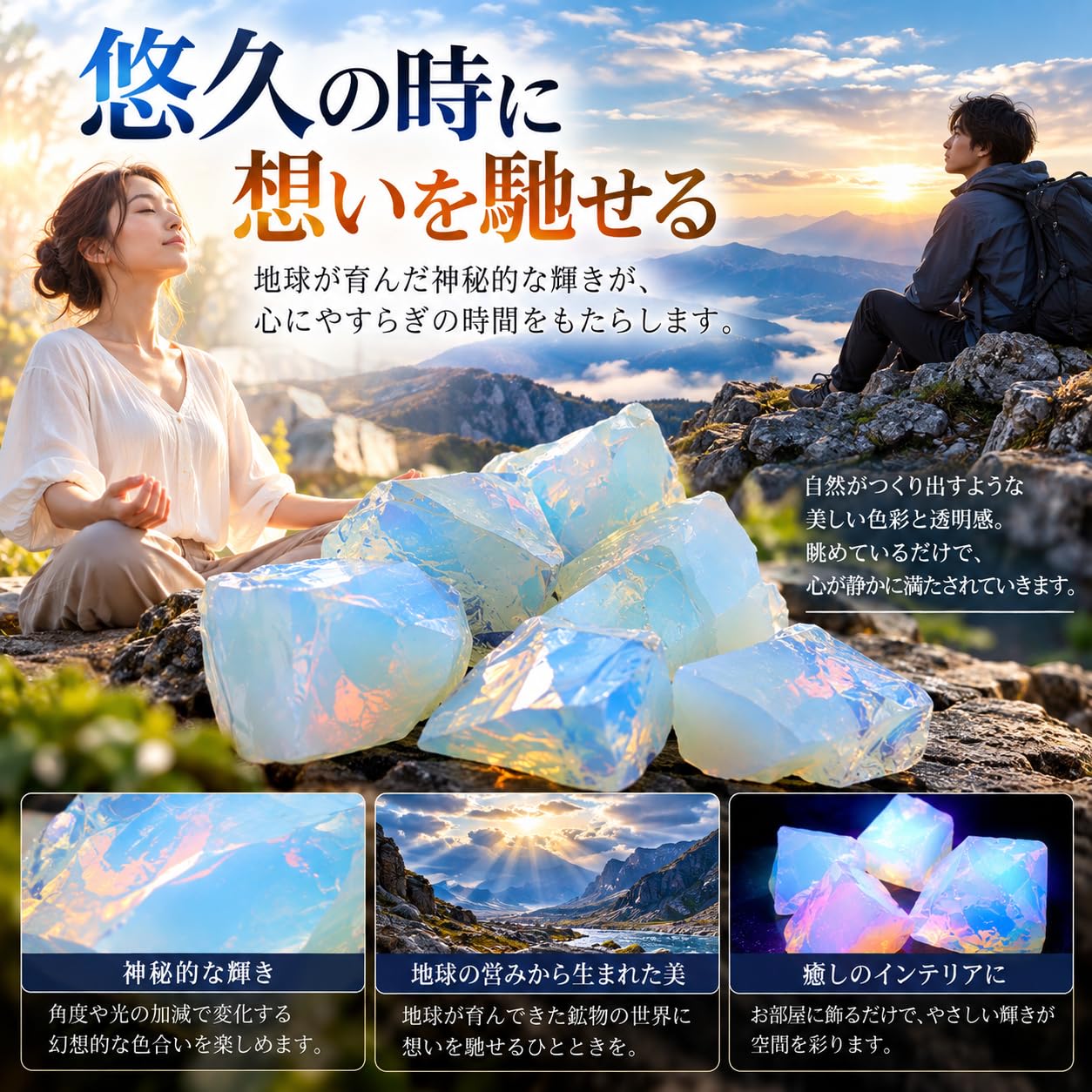 Amazon | Sugarello 人造オパール 蛋白石 鉱物 標本 天然石 原石