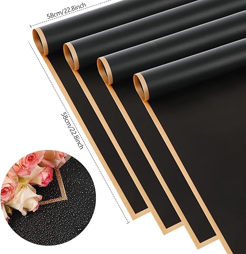 Miniatura 2 de CCINEE 24 hojas de papel de regalo de flores, embalaje de regalo impermeable o caja de regalo, paquete de papel de embalaje, suministros para ramo