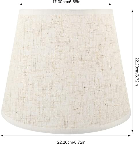 Miniatura 6 de Cubiertas de tela para lámpara de tambor, pantalla de tela, cubierta de lámpara de mesa, clip de repuesto en la pantalla de bombilla para
