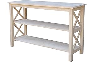 International Concepts Hampton Console or Sofa Table Unfinished Wood