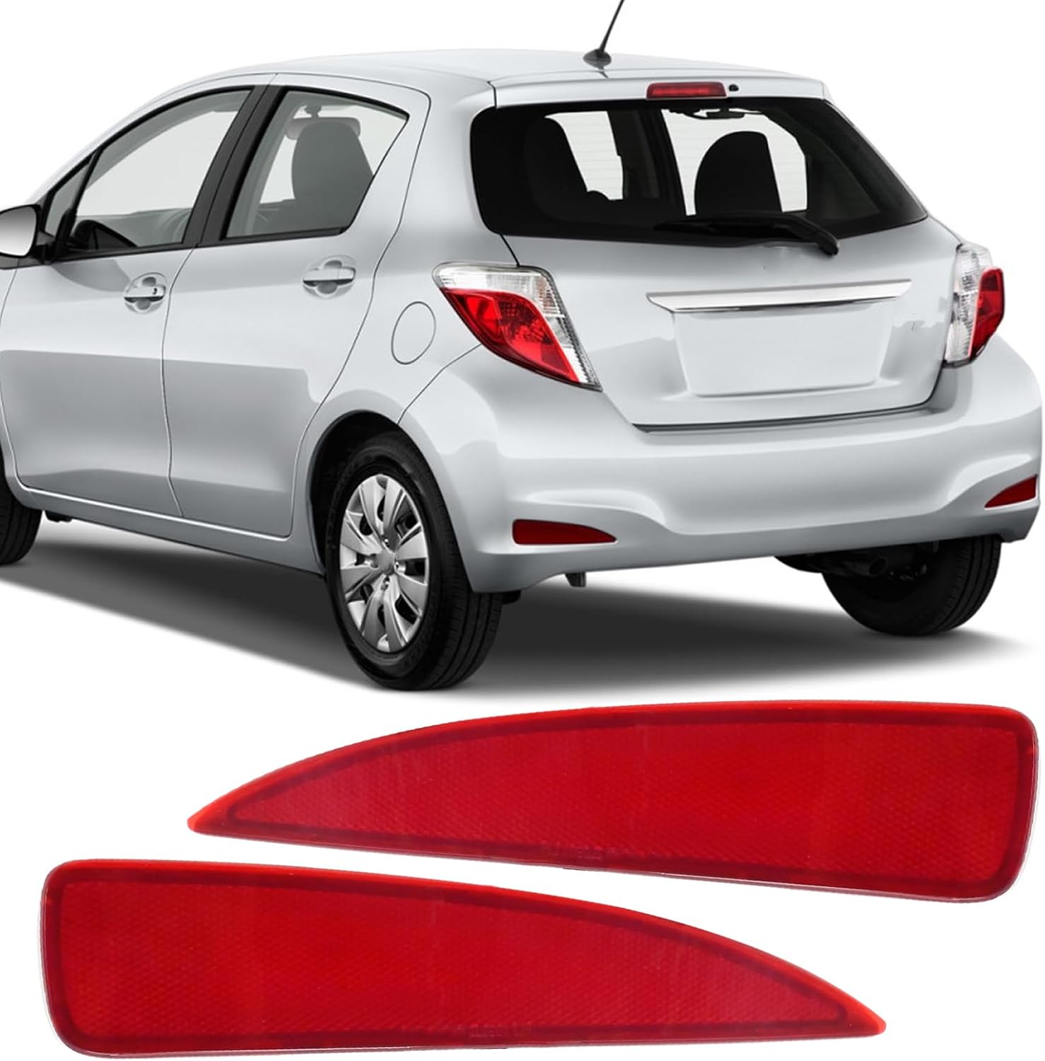 EATAKWARD 52164-52100 Pair Rear Bumper Reflector Replacement for Toyota Yaris 2012-2014 Driver and Passenger Side Certified for TO1184103 TO1185103 | 52163-52100