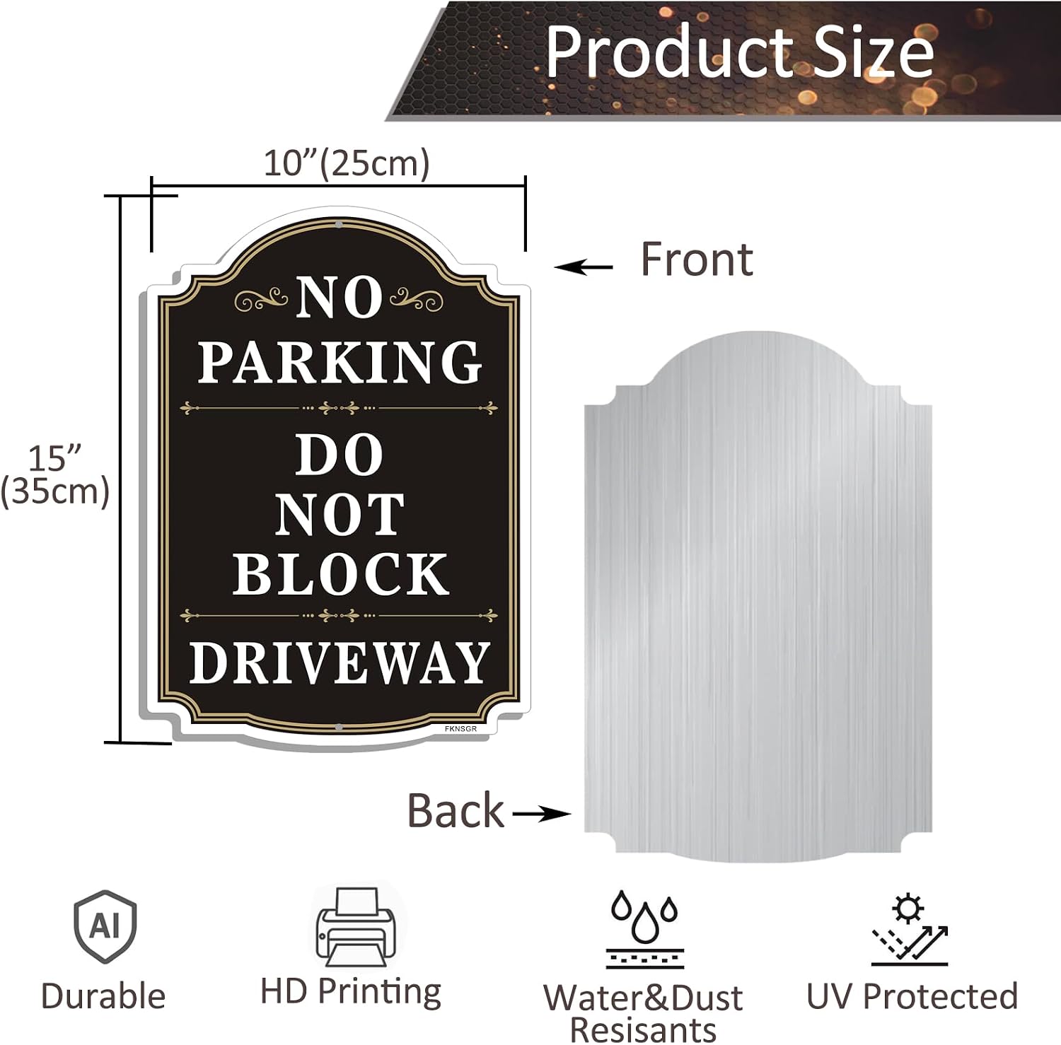 No Parking, Do Not Block Driveway Sign 2 Pack, 10 x 14 inches Rust Free Aluminum Driveway Sign, UV Protected, Fade Resistant