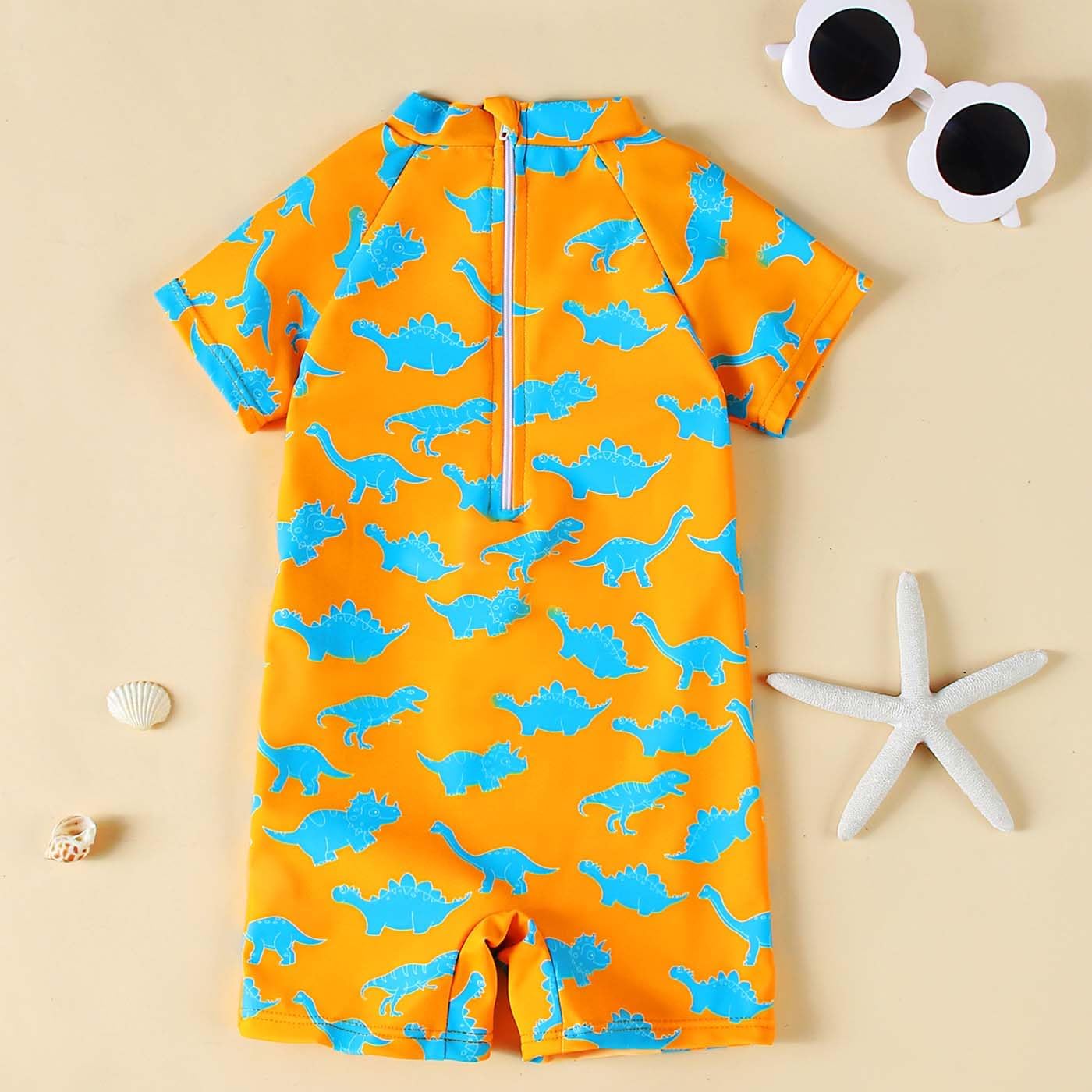 Toddler Baby Boys' Swimwear One Piece UPF 50+ Swimsuit Boy Lovely Cartoon Prints Bathing Suit - Image 3