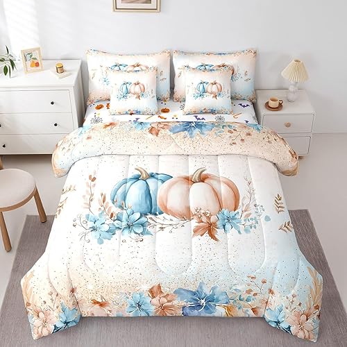 Erosebridal Blue Fall Decor Comforter Sets with Sheets, Autu