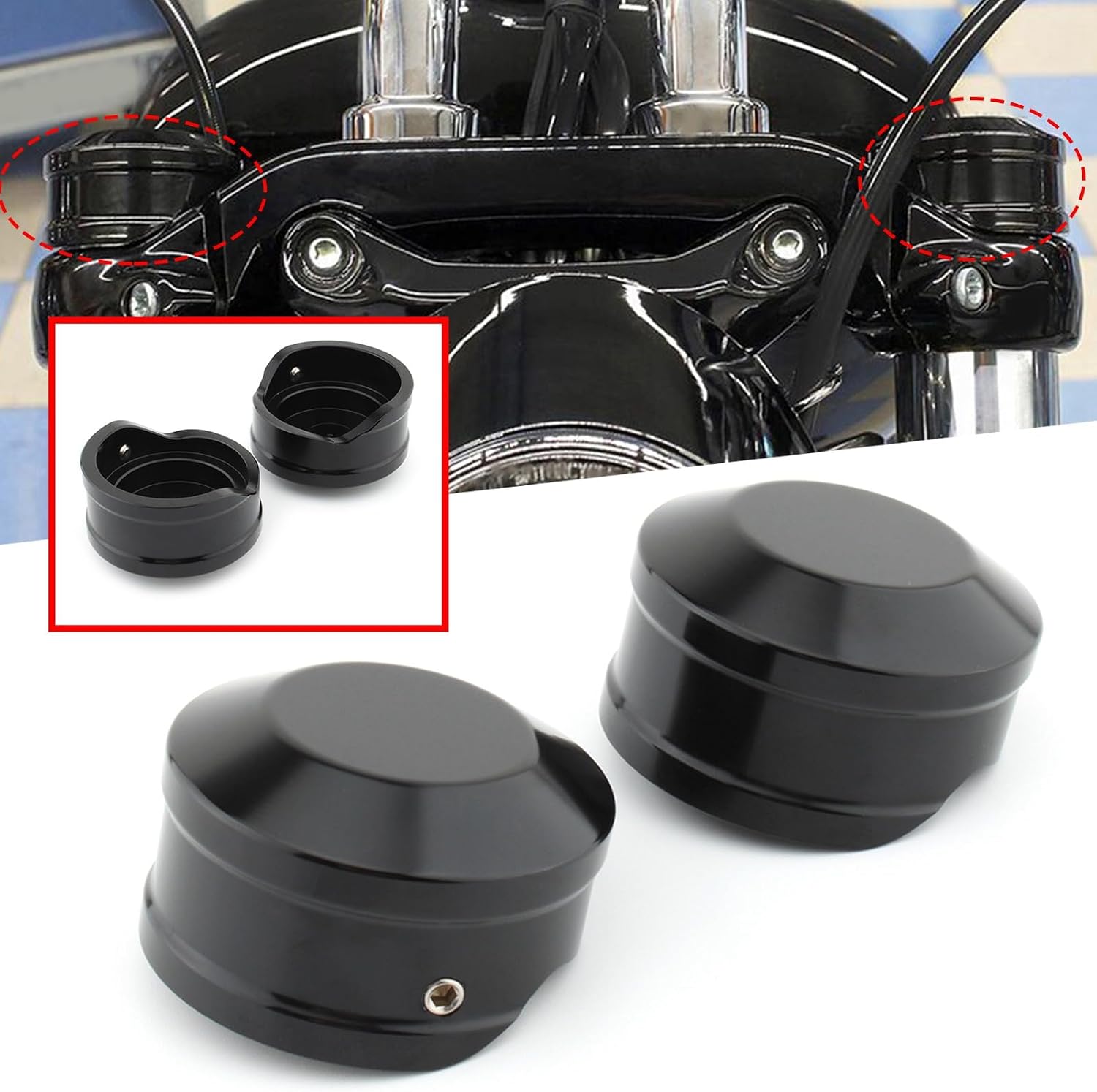 Upper Fork Cover Caps Fit For Harley Softail Breakout FXBR/FXBRS 2018-2023 1 pair
