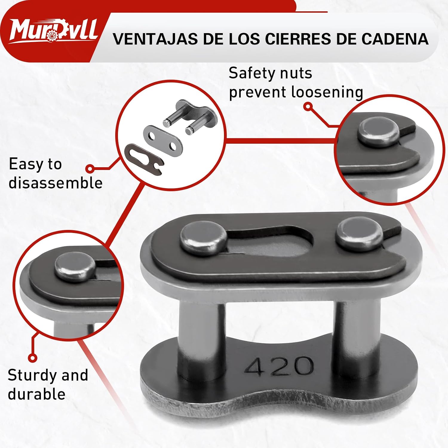 420 Chain Kit 90+42 Links for Coleman CT200U CT200U-EX BT200X Baja MB165 MB200 Massimo TrailMaster Predator 212cc 196cc 6.5HP Mini Bike