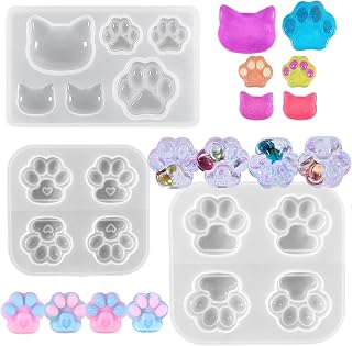 猫の肉球 シリコンモールド レジン型 3種セット 猫の肉球 DIY 手作り 樹脂 UVレジン 可愛い猫足モールド 手作りペンダント キーホルダー