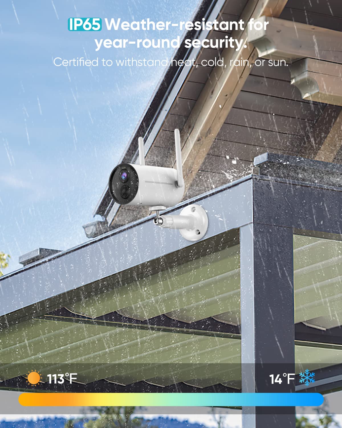 rockspace Battery Powered Security Camera, Spotlight 2.4g WiFi Security Camera Outdoor for Home Security, 1080p Outdoor WiFi Security Camera with Color Night Vision, Motion Detection, Ip65 Waterproof