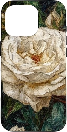 Vista 49 de Funda para iPhone 13 Van Gogh Art White Flower White Roses