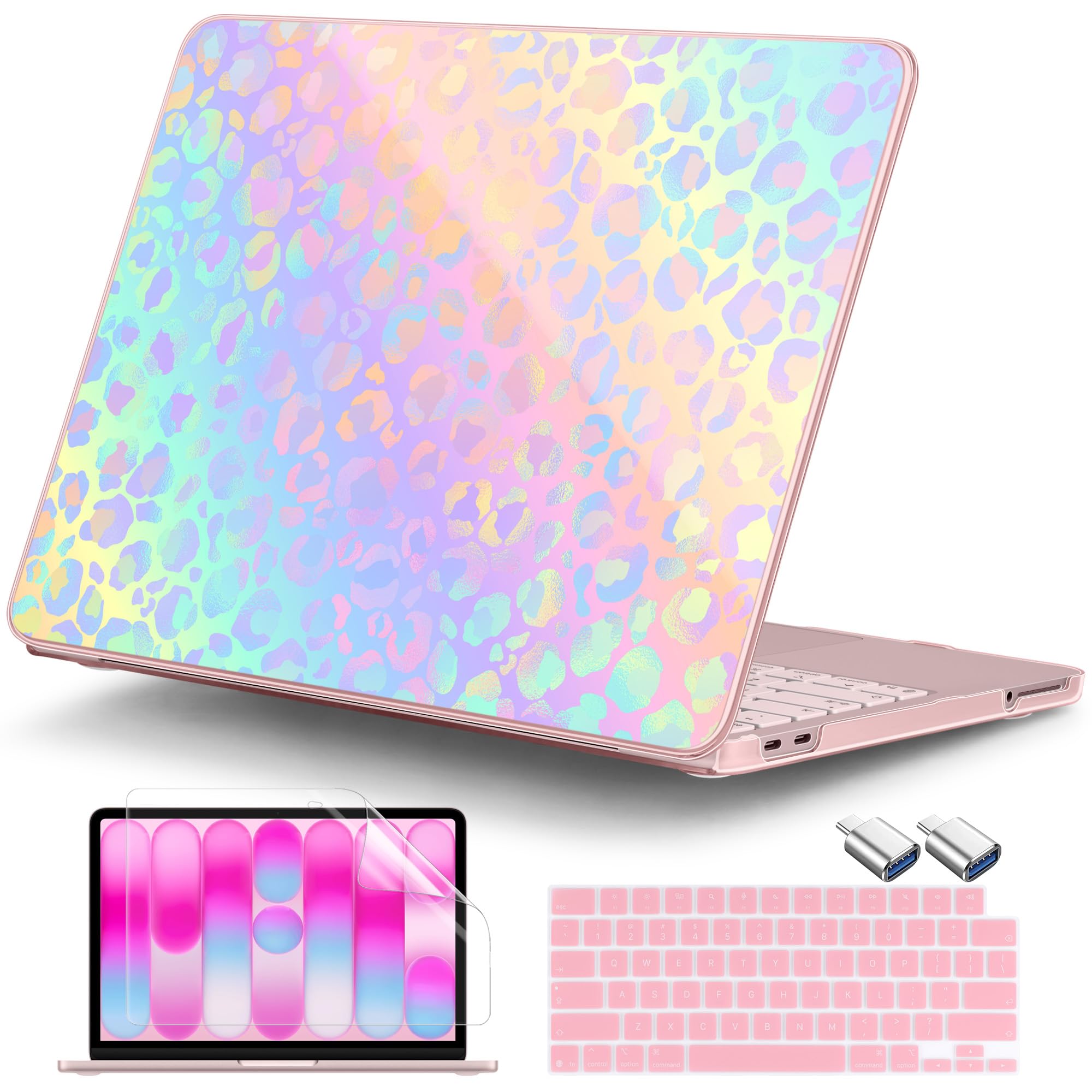 Funda MacBook Neo 13 2026 A3404 protector teclado pantalla leopardo 8