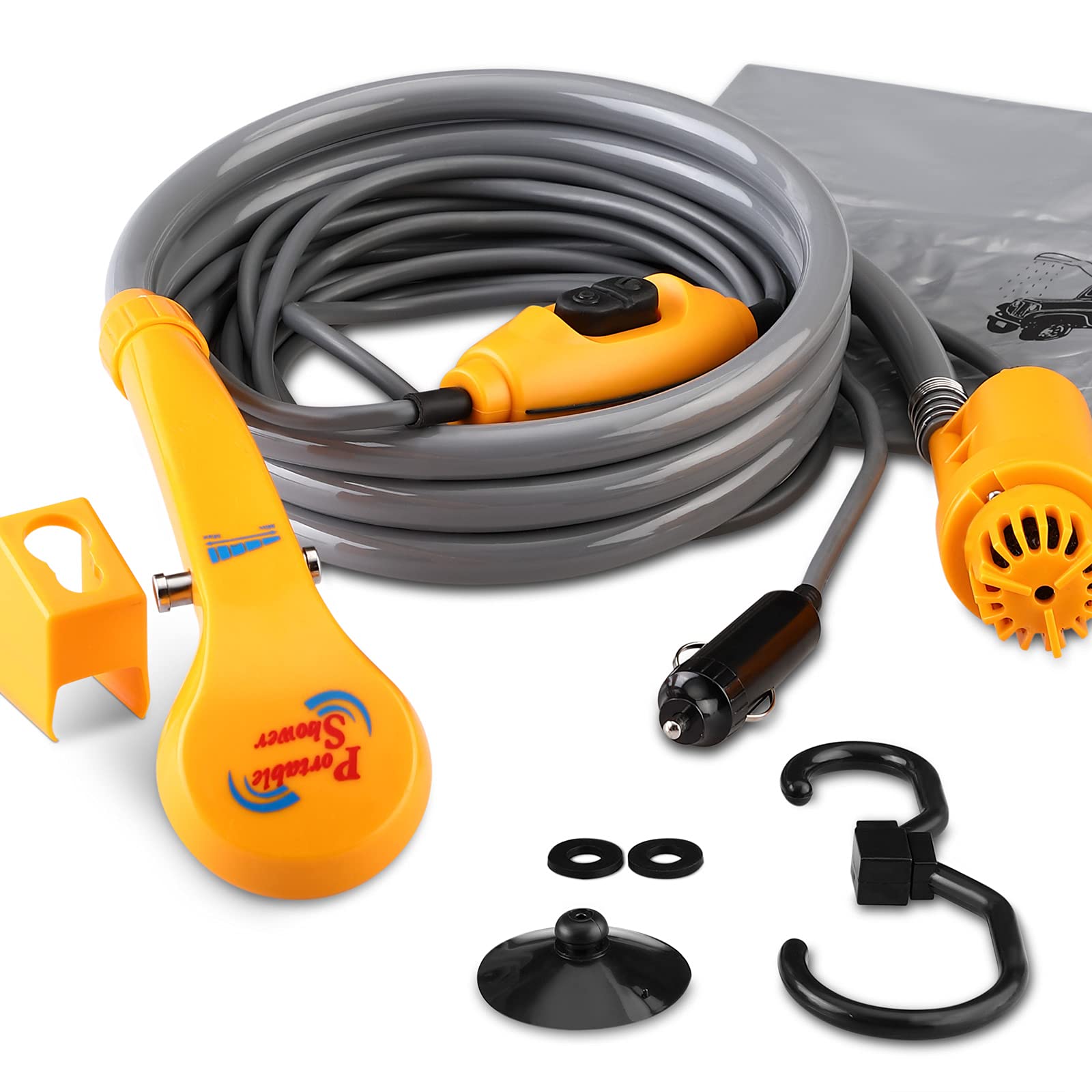 Deuba Portable Shower System Pump Showerhead Car Truck Washing Pump