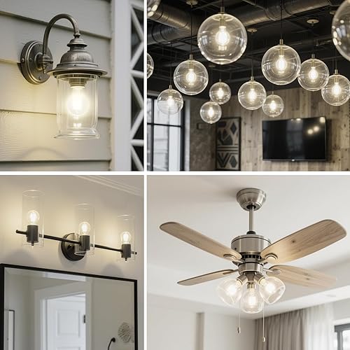 Miniatura 16 de Energetic Bombillas LED de filamento regulables, 8 W, equivalente a 60 W, blanco cálido 3000 K, vidrio transparente clásico, bombilla LED A19