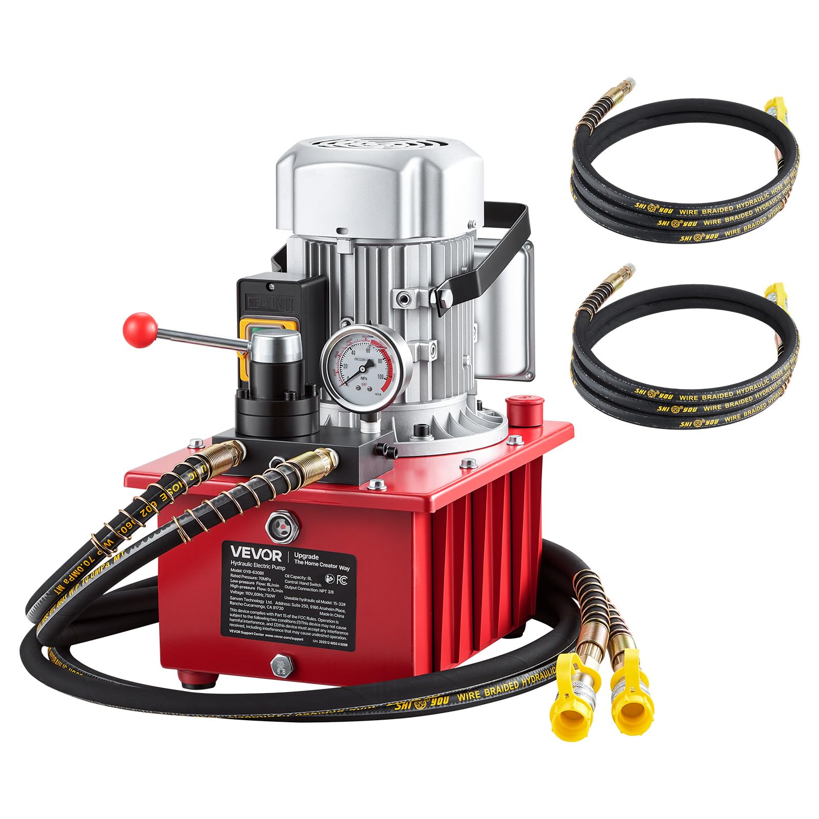 View 1 of ***FACTORY SEALED******caution: nails sticking out***VEVOR Electric Hydraulic Pump 750W 10,000 PSI Double Acting