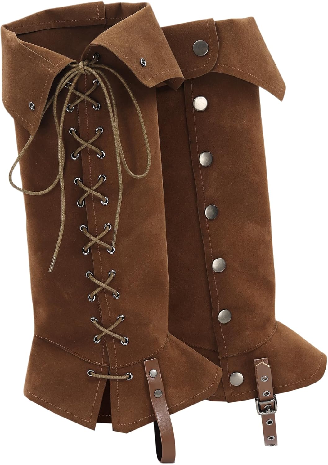 KUOIN Medieval Leg Covers Slim Fit Pirate Renaissance Steampunk Costume for Boots