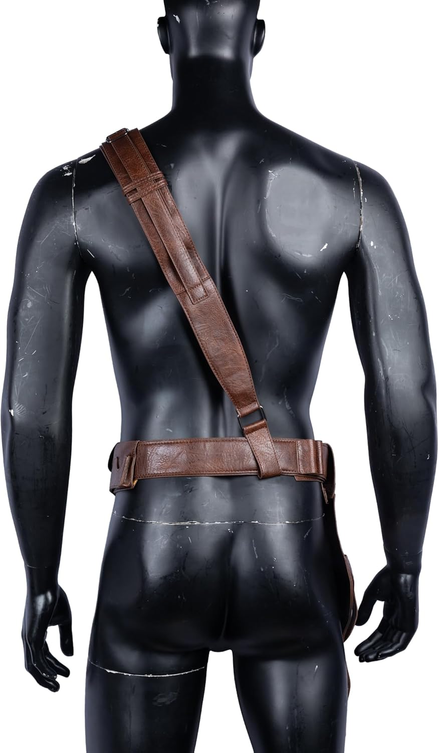 Men's Cosplay Costume Belt Holster PU Leather Holster Costume Belts Props Accessory for Halloween
