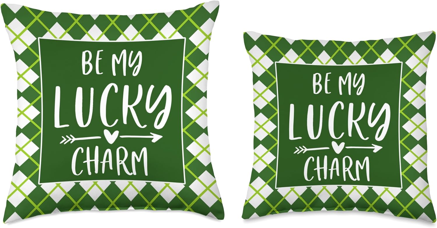 St Patricks Day Pillow Cover Shamrock Irish Decor Gift Throw Pillow