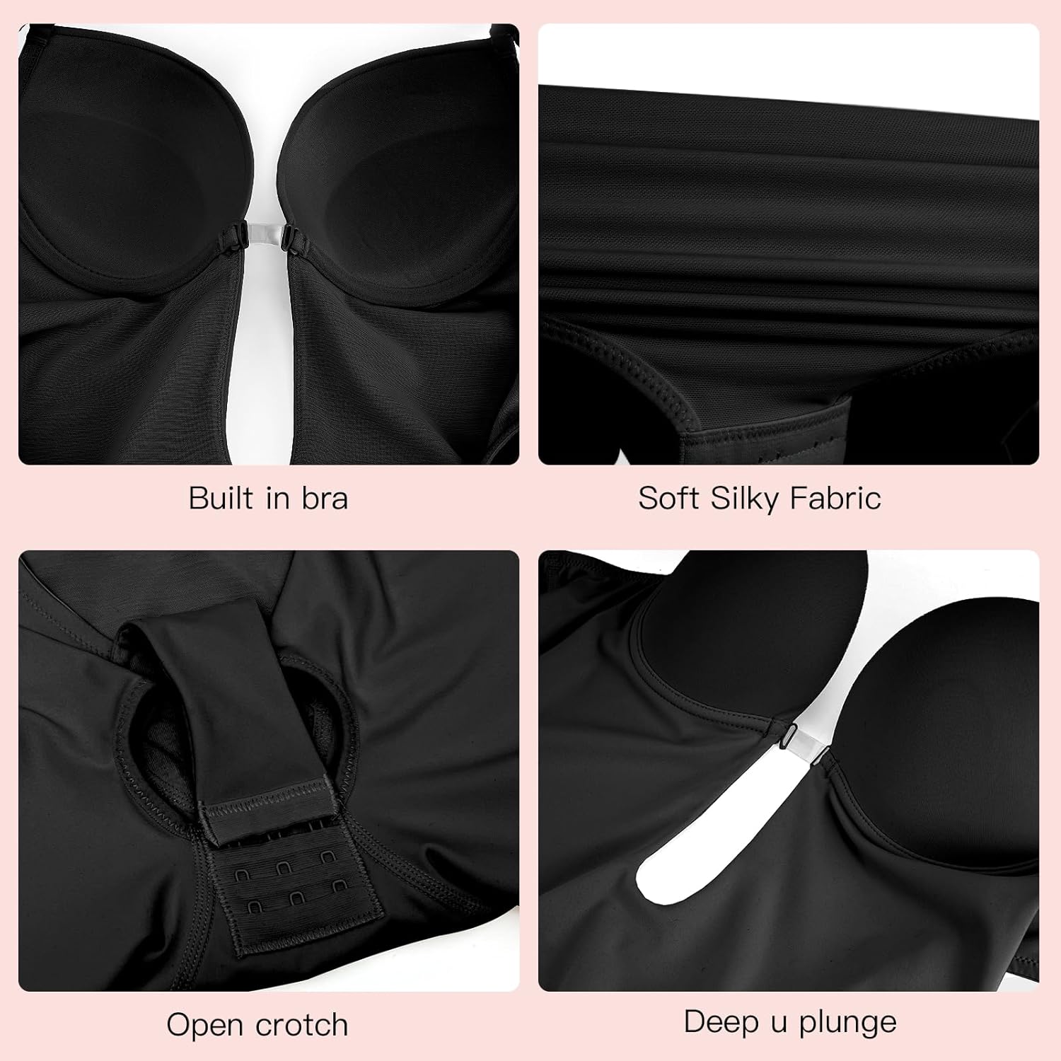 Slimers Backless Shapewear Strapless Bodysuit - Low Back Women Body Shaper : Slimming Built In Bra With Plunge - Image 4