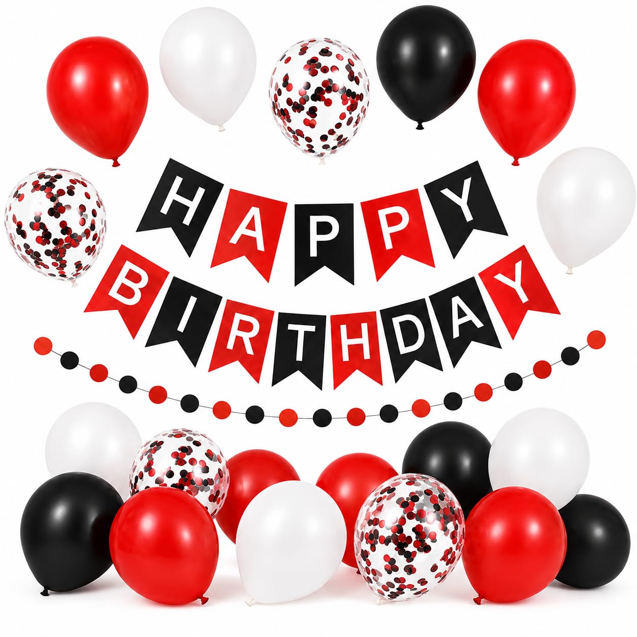 Red Black Birthday Decorations for Boys Men Girls Women Birthday Party