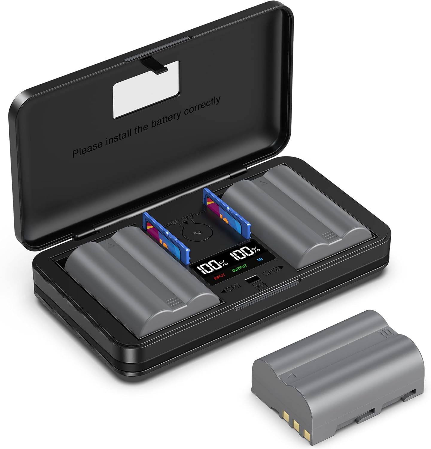 EN-EL3E (2200mA) Camera Battery Multifunctional Charger Set (Including Two Batteries) Compatible with Nikon D700, D300S, D300, D200, D100, D90, D80, D70, D70s, D50 Digital SLR Camera