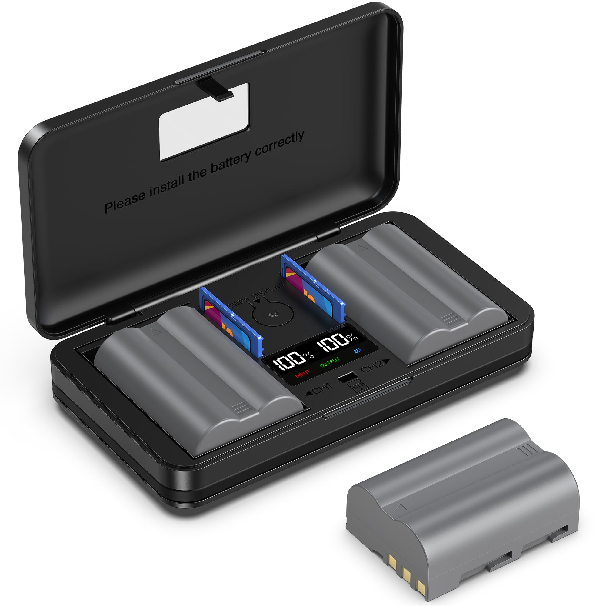 EN-EL3E (2200mA) Camera Battery Multifunctional Charger Set (Including Two Batteries) Compatible with Nikon D700, D300S, D300, D200, D100, D90, D80, D70, D70s, D50 Digital SLR Camera