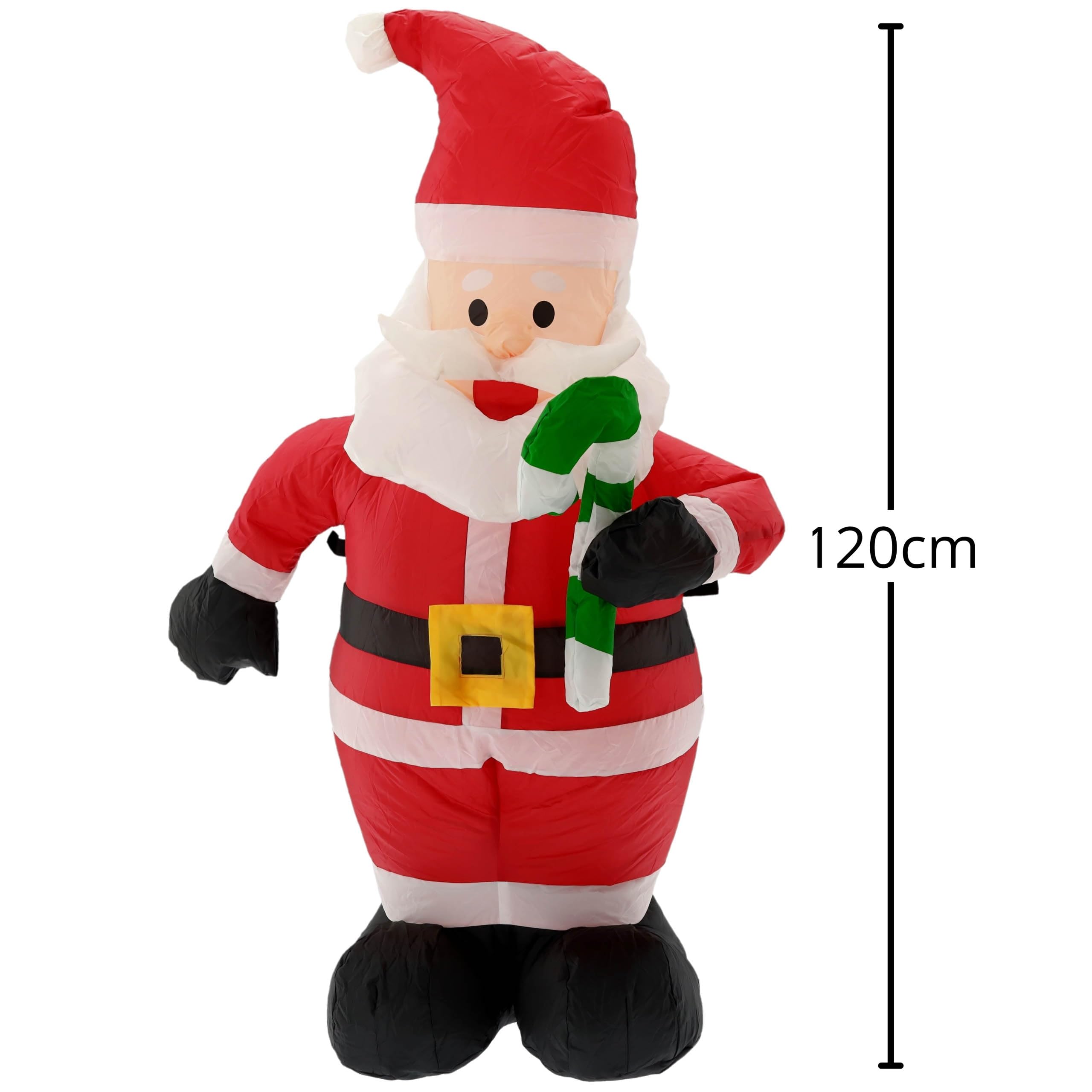 sarcia.eu Hinchable Papá Noel, LUZES LED, Hinchable, Decoración de jardín, Grande 120 cm (B)