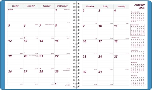 Miniatura 4 de Brownline Agenda mensual esencial 2024, 14 meses, diciembre de 2023 a enero de 2025, encuadernación de doble alambre, 8.875 x 7.125 pulgadas, azul