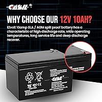 Vista 6 de Casil CA12100 12v 10ah Razor Quad Batería con terminales F2 Compatible con Razor mx500 Razor mx650 W15128190003 Scooter Batería 3 Pack