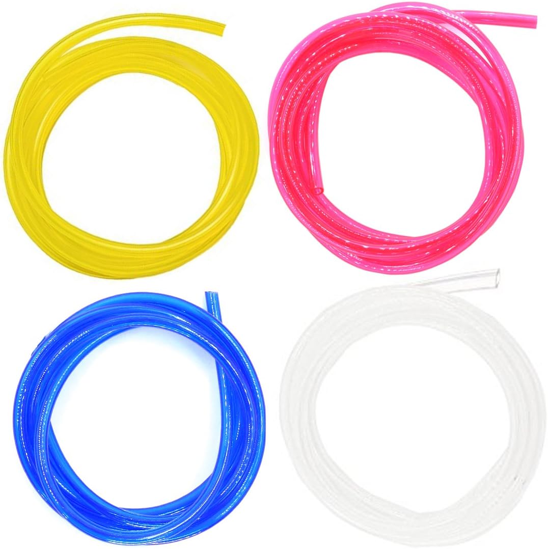 Hilitchi 20Feet 4 Color Transparent Petrol Fuel Line Hose