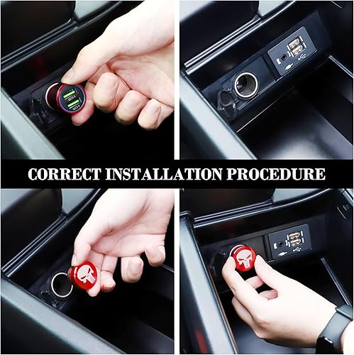 Miniatura 8 de UYYE Enchufe para encendedor de cigarrillos, enchufe de aluminio a prueba de polvo, botón de misil de fuego, accesorios para el interior del