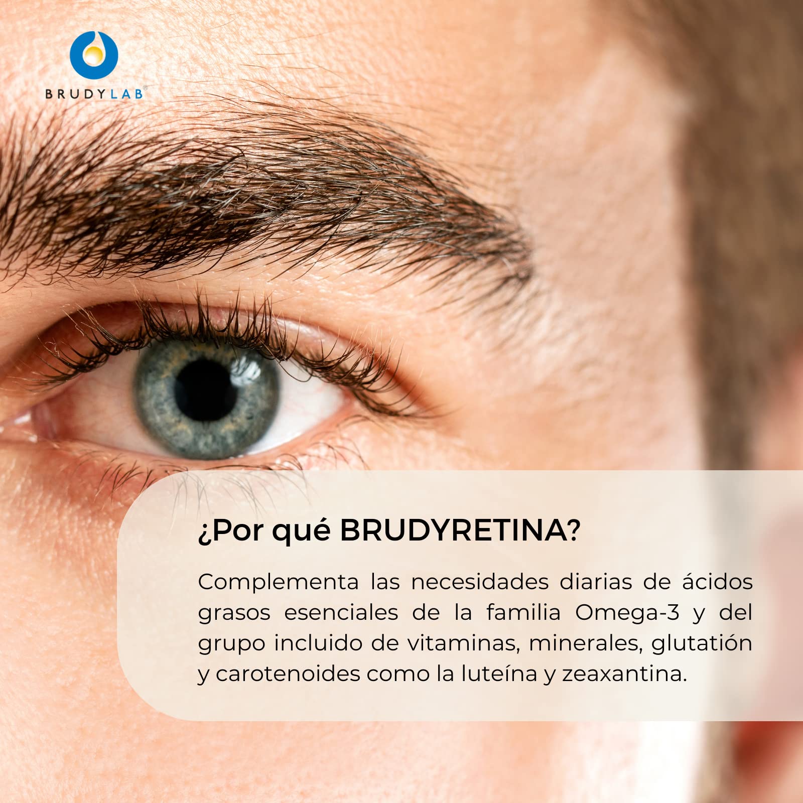 BRUDY LAB - Brudy Retina - Ácidos Grasos Omega 3 DHA EPA - Vitaminas y Minerales - Protege los Tejidos de la Retina - Favorece una Visión Normal - 90 Cápsulas