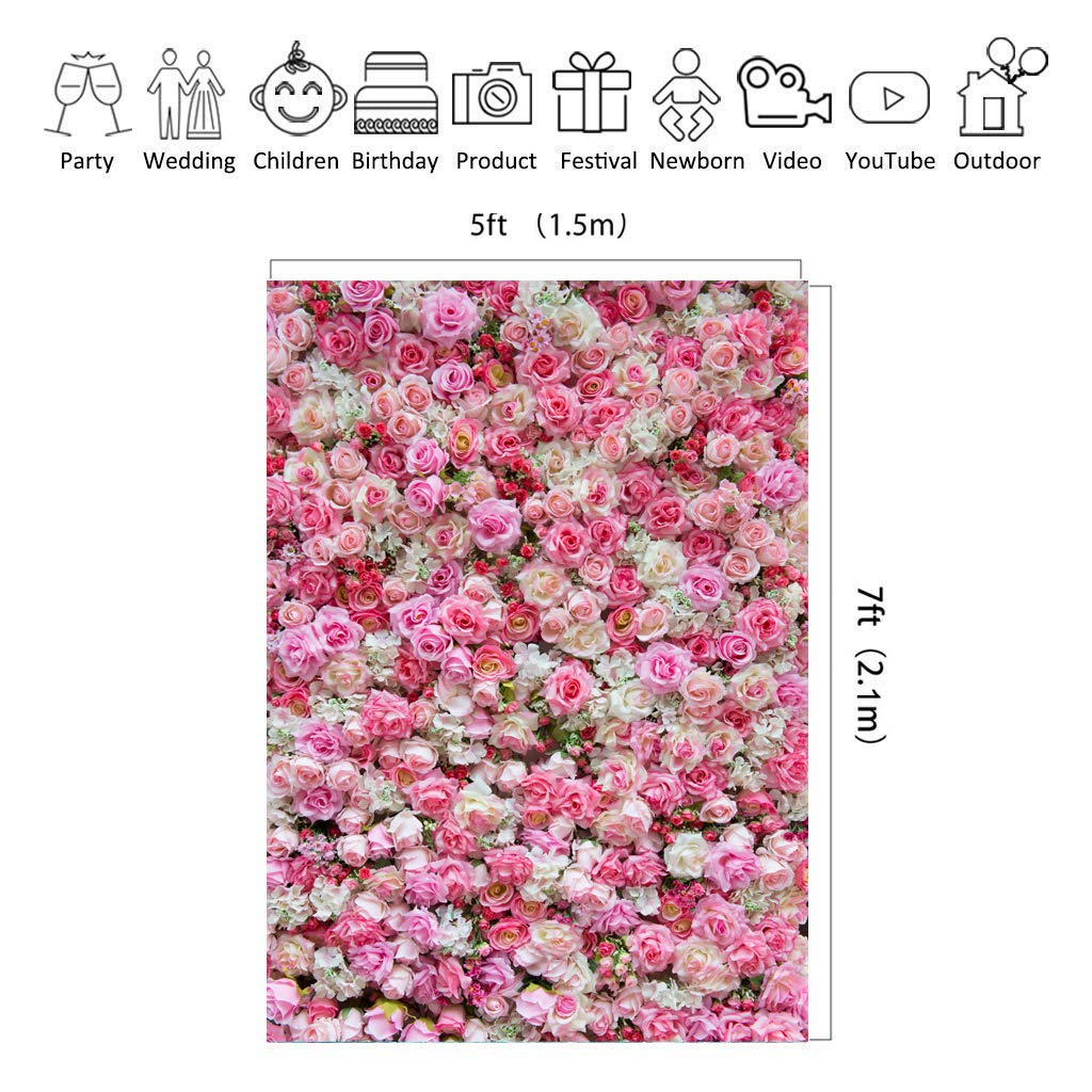 Amazon | sensfun Flowerバックドロップローズ壁Studio写真ブースの